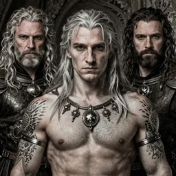 bodybuilder, sorcerer, lord of the rings, tattoo, decorated ornaments by carl spitzweg, ismail inceoglu, vdragan bibin, hans thoma, greg rutkowski, alexandros pyromallis, perfect face, fine details, realistic shaded