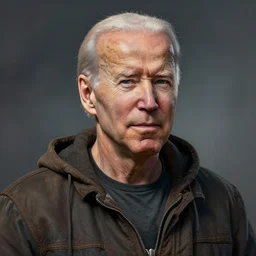 fantasy art 4 k ultra detailed photo caricature joe biden as a homeless bum