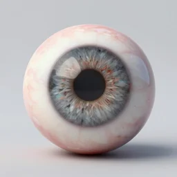 scary bloody realistic eyeball. isolated human eyeball, render