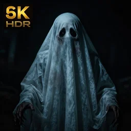 A ghost of a scary figure is staring at me, Horror, fear, 4k, HDR