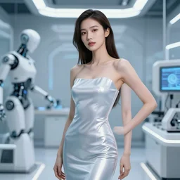 the most amazing dream you ever had about beautiful woman transhumanism artificial intelligence singularity robot factory, glamour pose, hyper realistic, concept art, intricate, hyper detailed, smooth, syd mead, jim lee, high contrast, neon, volumetric lighting, octane, raytrace, moebius, snowcrash