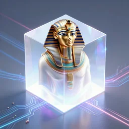 symmetry!! egyptian god of technology, solid cube of light, hard edges, product render retro - futuristic poster scifi, lasers and neon circuits, brown skin handsome egyptian god, intricate, elegant, highly detailed, digital painting, artstation, concept art, smooth, sharp focus, illustration, dreamlike, art by artgerm