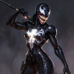 portrait of apex legends venom, intricate, elegant, glowing lights, highly detailed, digital painting, artstation, glamor pose, concept art, smooth, sharp focus, illustration, art by artgerm and greg rutkowski, artey freytag