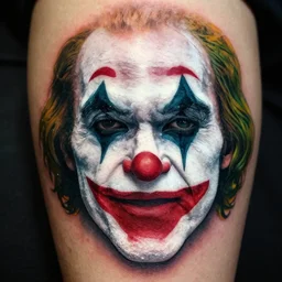 detailed amazing tattoo stencil of a clown make up, close nose, dwayne the rock johnson