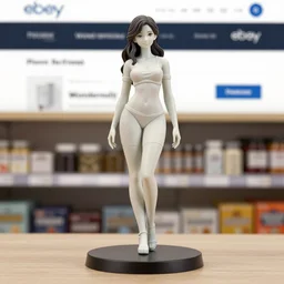 Image on the store website, eBay, Wonderfully precise 80mm Resin figure of a woman with gun.