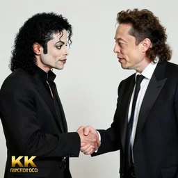 michael jackson shaking hands with elon musk, 4k