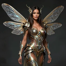 beautiful fantasy character portrait, adriana lima, pixie with dragonfly wings, ultra realistic, wide angle, intricate details, blade runner artifacts, highly detailed by peter mohrbacher, boris vallejo, hajime sorayama, wayne barlowe, paolo eleuteri serpieri