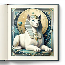 creative figurative book illustration, art deco mystic sphinx, in geometric elemental environment, high detail, vibrant colors, by sija hong, yoshitaka amano, james jean, masterpiece, sharp focus, cinematic lightning