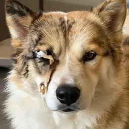 half human half cat big dog - snout