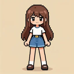 anime pixel art female character design