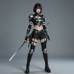 full body photograph of a very beautiful cybergoth warrior. extremely detailed. dslr. 8 5 mm.