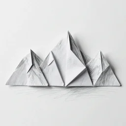 origami mountains, pencil sketch n 4
