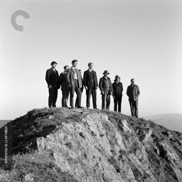 a group of people standing on top of a mountain, a black and white photo by Sergio Larraín, featured on flickr, remodernism, movie still, criterion collection, 1920s