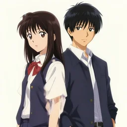 a guy and a girl, junichi higashi, isamu imakake, artgem, masterpiece, full portrait