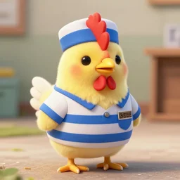 photography cute chicken dressed as an inmate