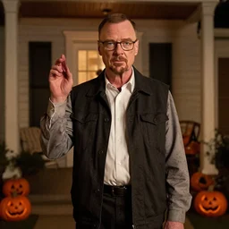 walter white goes trick or treating on halloween, nighttime