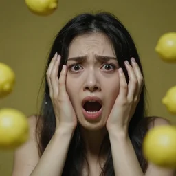 a terrified and shocked lemon