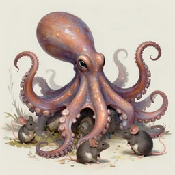 fusion of octopus and mouse mouse mouse mouse mouse mouse, fantasy art