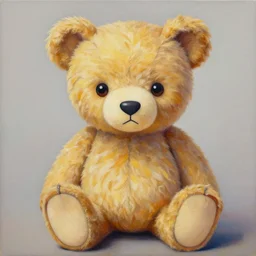 a beautiful painting teddy bear, by murakami takashi painting