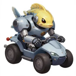 alien with a catfish head driving a mech, illustration concept art anime key visual trending pixiv fanbox by wlop and greg rutkowski and makoto shinkai and studio ghibli and kyoto animation symmetrical facial features