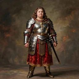 hyper realistic photo of medieval chubby beautiful warrior girl, full body, rule of thirds, conceptart, saturated colors, brom, artstation, cgsociety