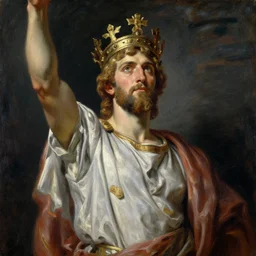 beautiful detailed expressive impressionistic oil painting portrait of ancient roman god emperor steve buscemi ascending into the dark sky wearing the civic crown, renaissance painting, dark background, art by anders zorn, wonderful masterpiece by greg rutkowski, expressive brush strokes, beautiful cinematic light, american romanticism by greg manchess, jessica rossier