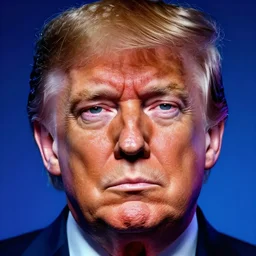 synthwave, chromatic, Donald Trump face, detailed face, high resolution
