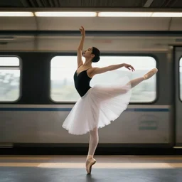 ballerina on a train