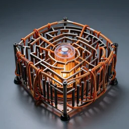 anatex bead maze wrapped around a cathode ray tube, visual instrument