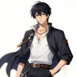 anime male character called dynty 2 painted in anime style, detailed, whole bodz