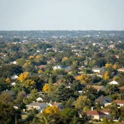 suburban landscape fine detail color focus central composition by greg rutkowski