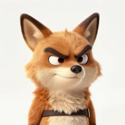 brawny burly surly coyote head (man) standing in a plain white room studio photo