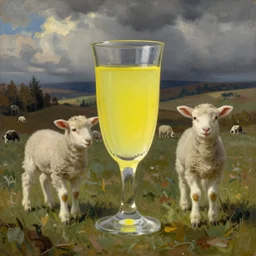 the undrinkable glass of electric yellow liquid pushes all who beg away, a young lamb which had strayed from the fold, a regency era alex colville painting