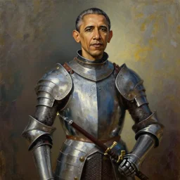 obama as a midevil knight oil painting by picasso