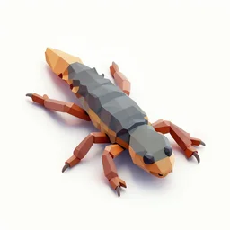 low polygon, isometric 3 d, high quality render, gecko, white background