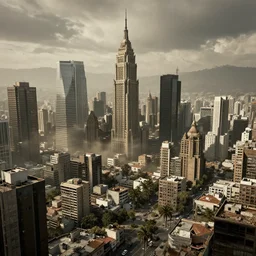 post apocalyptic depiction of santiago de chile city