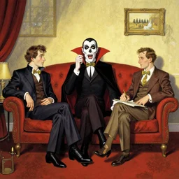 vampire roommate, by donato giancola, berthold woltze, and norman rockwell.