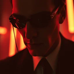 pulp fiction hd fujifilm superia portrait photo of matrix neo in style of the movie sin city, ilford hp 5, close up creepypasta photo by lexi sun