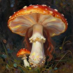 girl mushroom style by odilon redon