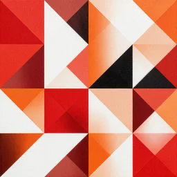 4 k hd, high resolution canvas of geometrical shapes in red white orange black, shot with sigma f / 4. 2, 2 5 0 mm sharp lens, wide shot, high level texture render
