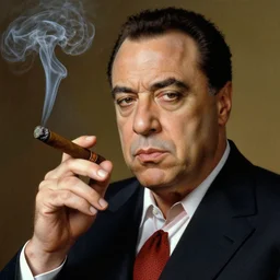portrait of tony soprano smoking a cigar, hyperrealistic, super detailed, by john mcneill whistler, by john singer sargent