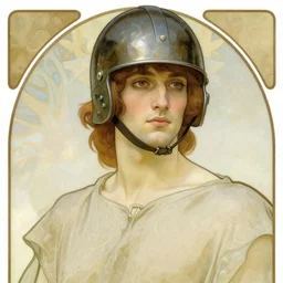 Obelix posing without his helmet on by Alphonso Mucha