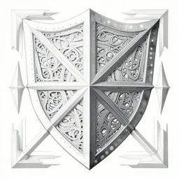 intricate album cover art for egis shield by akihiko yoshida