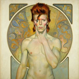 art nouveau painting of david bowie