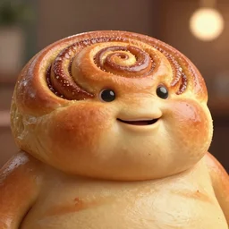 incredibly realistic, too detailed closeup face of anthropomorphic cinnamon roll as an obese humanoid, bump mapping, global illumination, unreal engine 5, 8 k, bokeh, d & d digital art, mark ryden, rob gonsalves