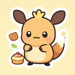cute miss mascot mammochon mammochon mamoswine food sticker art, cronobreaker, beeple game icon