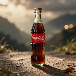bottle of Coca-Cola, 35mm stock, photorealistic, cinematic, HDR