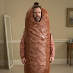 Mark ruffalo inside a sausage costume