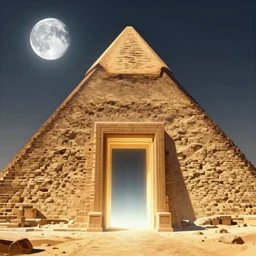 highly detailed environment concept alt art doorway glowing portal in the pyramid finely detailed illustration animation key frame moon