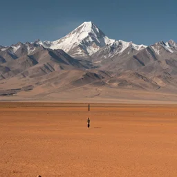 long distance photo of himalayan mountain range, set on mars
